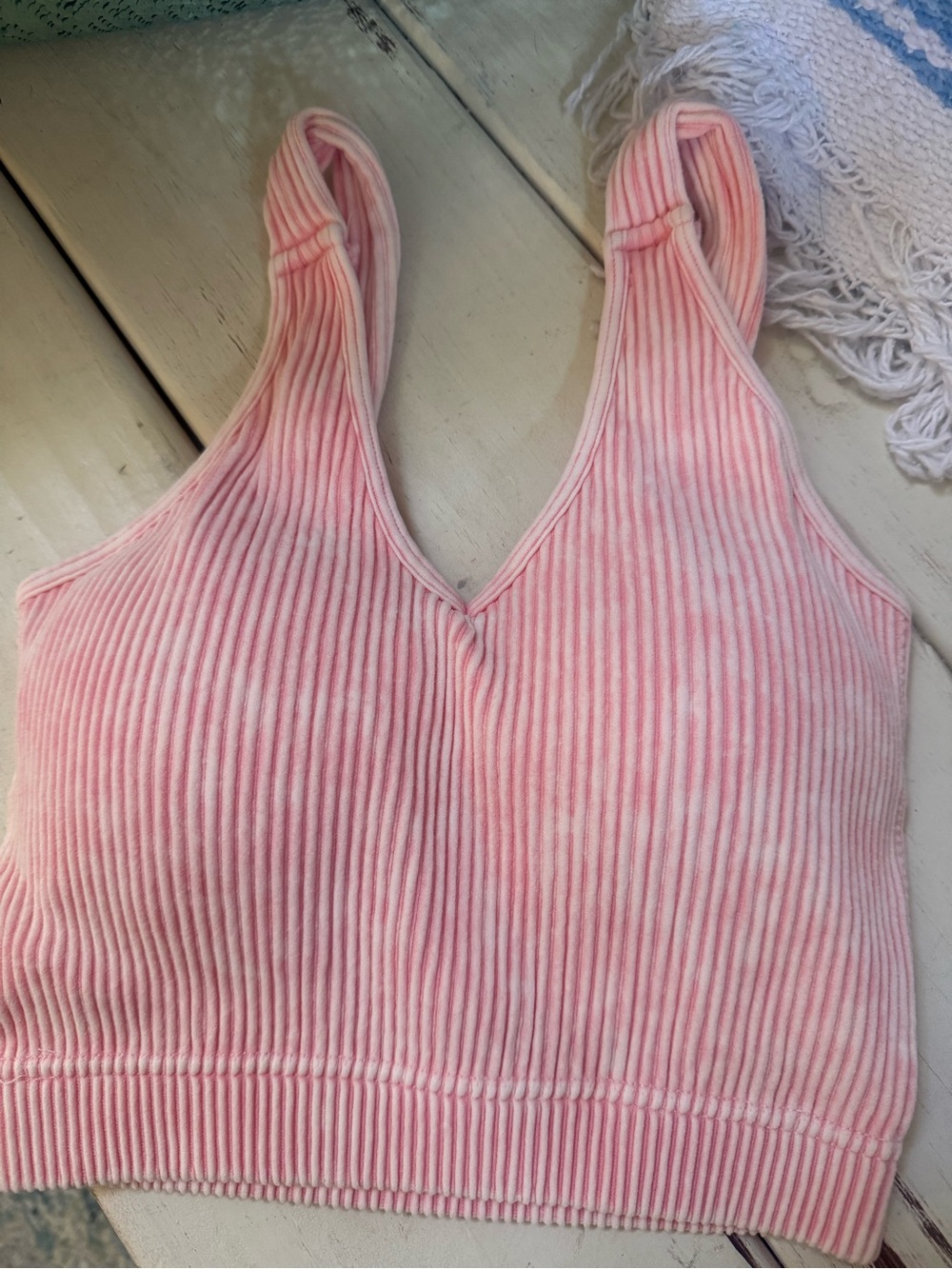 Zenana Outfitters Light Pink Ribbed V-Neck Tank
